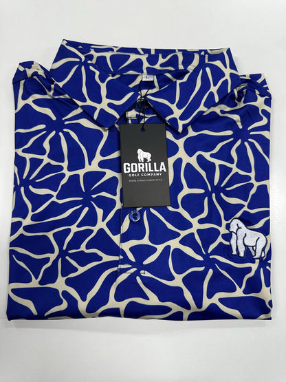 Blue Tropic Bloom Polo (Slim Fit)